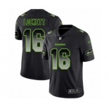 Men's Seattle Seahawks #16 Tyler Lockett Limited Black Smoke Fashion Football Jersey