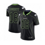 Men's Seattle Seahawks #16 Tyler Lockett Limited Lights Out Black Rush Football Jersey