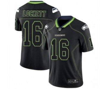 Men's Seattle Seahawks #16 Tyler Lockett Limited Lights Out Black Rush Football Jersey