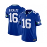 Men's Seattle Seahawks #16 Tyler Lockett Royal 2023 F.U.S.E. Vapor Limited Throwback Stitched Jersey