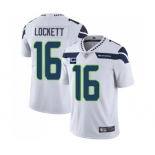 Men's Seattle Seahawks 2022 #16 Tyler Lockett White With 1-star C Patch Vapor Untouchable Limited Stitched NFL Jersey