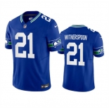 Men's Seattle Seahawks #21 Devon Witherspoon Royal 2023 F.U.S.E. Throwback Vapor Limited Stitched Football Jersey