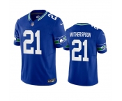 Men's Seattle Seahawks #21 Devon Witherspoon Royal 2023 F.U.S.E. Throwback Vapor Limited Stitched Football Jersey