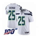 Men's Seattle Seahawks #25 Richard Sherman White Vapor Untouchable Limited Player 100th Season Football Jersey