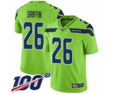 Men's Seattle Seahawks #26 Shaquill Griffin Limited Green Rush Vapor Untouchable 100th Season Football Jersey