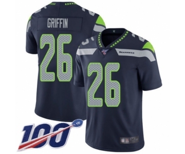 Men's Seattle Seahawks #26 Shaquill Griffin Navy Blue Team Color Vapor Untouchable Limited Player 100th Season Football Jersey