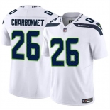 Men's Seattle Seahawks #26 Zach Charbonnet White 2024 F.U.S.E Vapor Limited Stitched Football Jersey