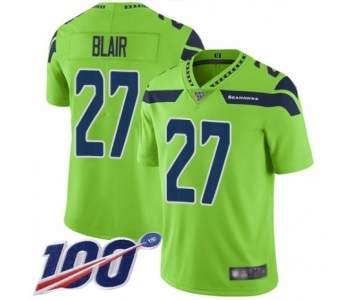 Men's Seattle Seahawks #27 Marquise Blair Limited Green Rush Vapor Untouchable 100th Season Football Jersey