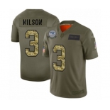 Men's Seattle Seahawks #3 Russell Wilson 2019 Olive Camo Salute to Service Limited Jersey