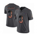 Men's Seattle Seahawks #3 Russell Wilson Limited Black USA Flag 2019 Salute To Service Football Jersey