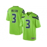 Men's Seattle Seahawks #3 Russell Wilson Nike Green Color Rush Limited Jersey