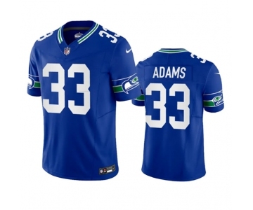 Men's Seattle Seahawks #33 Jamal Adams Royal 2023 F.U.S.E. Vapor Limited Throwback Stitched Jersey