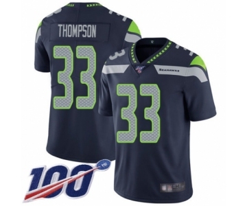 Men's Seattle Seahawks #33 Tedric Thompson Navy Blue Team Color Vapor Untouchable Limited Player 100th Season Football Jersey