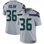 Men's Seattle Seahawks #36 George Holani Gray Vapor Limited Football Stitched Jersey