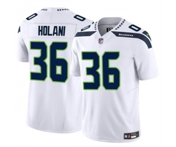 Men's Seattle Seahawks #36 George Holani White 2024 F.U.S.E Vapor Limited Football Stitched Jersey