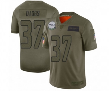 Men's Seattle Seahawks #37 Quandre Diggs Limited Olive 2019 Salute to Service Football Jersey