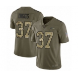 Men's Seattle Seahawks #37 Quandre Diggs Limited Olive Camo 2017 Salute to Service Football Jersey