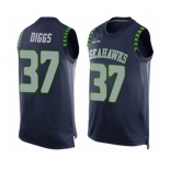 Men's Seattle Seahawks #37 Quandre Diggs Limited Steel Blue Player Name & Number Tank Top Football Jersey