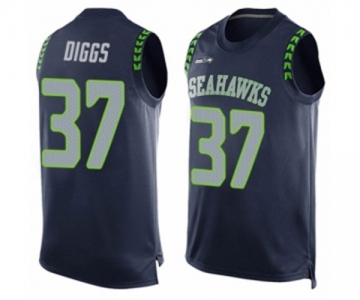 Men's Seattle Seahawks #37 Quandre Diggs Limited Steel Blue Player Name & Number Tank Top Football Jersey