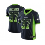 Men's Seattle Seahawks #37 Shaun Alexander Limited Navy Blue Rush Drift Fashion Football Jersey