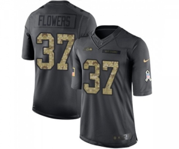 Men's Seattle Seahawks #37 Tre Flowers Limited Black 2016 Salute to Service Football Jersey