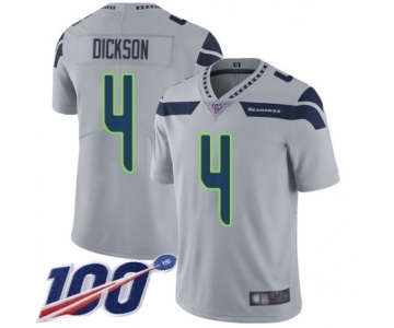 Men's Seattle Seahawks #4 Michael Dickson Grey Alternate Vapor Untouchable Limited Player 100th Season Football Jersey