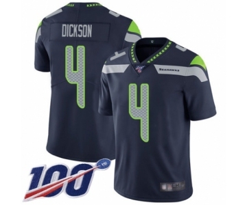 Men's Seattle Seahawks #4 Michael Dickson Navy Blue Team Color Vapor Untouchable Limited Player 100th Season Football Jersey