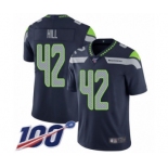 Men's Seattle Seahawks #42 Delano Hill Navy Blue Team Color Vapor Untouchable Limited Player 100th Season Football Jersey