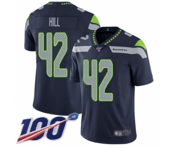 Men's Seattle Seahawks #42 Delano Hill Navy Blue Team Color Vapor Untouchable Limited Player 100th Season Football Jersey