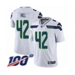 Men's Seattle Seahawks #42 Delano Hill White Vapor Untouchable Limited Player 100th Season Football Jersey