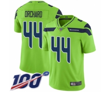 Men's Seattle Seahawks #44 Nate Orchard Limited Green Rush Vapor Untouchable 100th Season Football Jersey