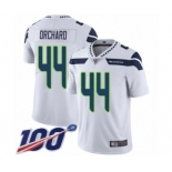 Men's Seattle Seahawks #44 Nate Orchard White Vapor Untouchable Limited Player 100th Season Football Jersey