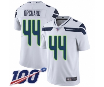 Men's Seattle Seahawks #44 Nate Orchard White Vapor Untouchable Limited Player 100th Season Football Jersey