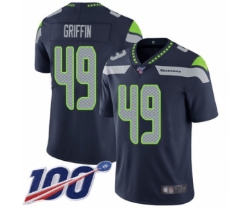 Men's Seattle Seahawks #49 Shaquem Griffin Navy Blue Team Color Vapor Untouchable Limited Player 100th Season Football Jersey