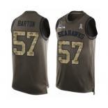 Men's Seattle Seahawks #57 Cody Barton Limited Green Salute to Service Tank Top Football Jersey