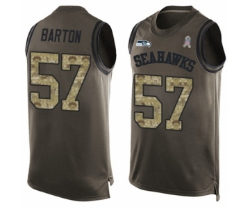 Men's Seattle Seahawks #57 Cody Barton Limited Green Salute to Service Tank Top Football Jersey