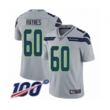 Men's Seattle Seahawks #60 Phil Haynes Grey Alternate Vapor Untouchable Limited Player 100th Season Football Jersey