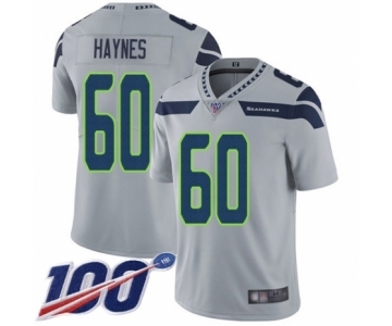 Men's Seattle Seahawks #60 Phil Haynes Grey Alternate Vapor Untouchable Limited Player 100th Season Football Jersey