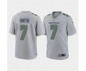 Men's Seattle Seahawks #7 Geno Smith Gray Atmosphere Fashion Stitched Game Jersey