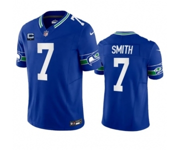 Men's Seattle Seahawks #7 Geno Smith Royal 2023 F.U.S.E. With 1-Star C Patch Vapor Vapor Untouchable Limited Football Stitched Jersey