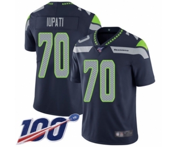 Men's Seattle Seahawks #70 Mike Iupati Navy Blue Team Color Vapor Untouchable Limited Player 100th Season Football Jersey