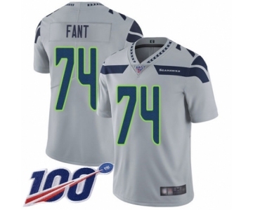 Men's Seattle Seahawks #74 George Fant Grey Alternate Vapor Untouchable Limited Player 100th Season Football Jersey