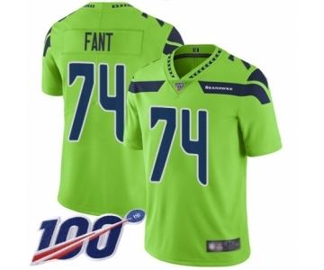 Men's Seattle Seahawks #74 George Fant Limited Green Rush Vapor Untouchable 100th Season Football Jersey