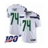 Men's Seattle Seahawks #74 George Fant White Vapor Untouchable Limited Player 100th Season Football Jersey