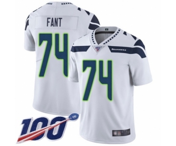 Men's Seattle Seahawks #74 George Fant White Vapor Untouchable Limited Player 100th Season Football Jersey