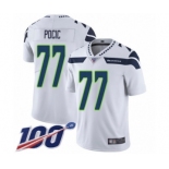 Men's Seattle Seahawks #77 Ethan Pocic White Vapor Untouchable Limited Player 100th Season Football Jersey