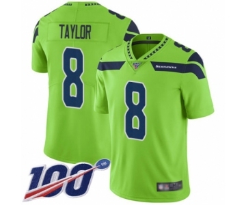 Men's Seattle Seahawks #8 Jamar Taylor Limited Green Rush Vapor Untouchable 100th Season Football Jersey