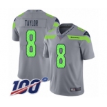 Men's Seattle Seahawks #8 Jamar Taylor Limited Silver Inverted Legend 100th Season Football Jersey