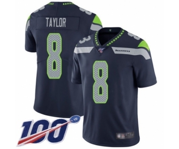 Men's Seattle Seahawks #8 Jamar Taylor Navy Blue Team Color Vapor Untouchable Limited Player 100th Season Football Jersey