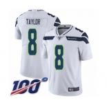 Men's Seattle Seahawks #8 Jamar Taylor White Vapor Untouchable Limited Player 100th Season Football Jersey